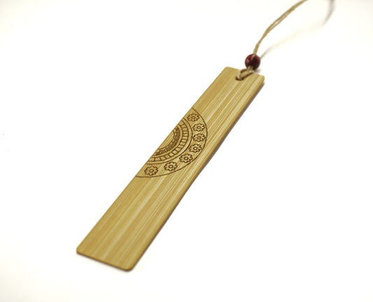 Kerala Inspired Pookalam bamboo bookmark
