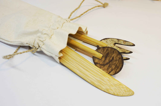 Bamboo Travel Cutlery Kit