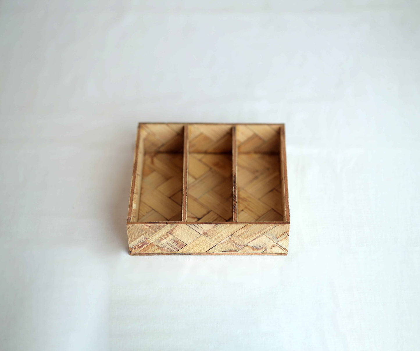 Bamboo Hamper Tray with 3 partitions