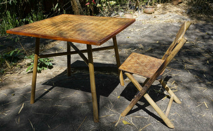 Table with folding chairs