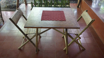 Table with folding chairs