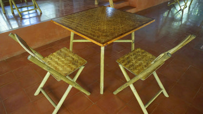 Table with folding chairs