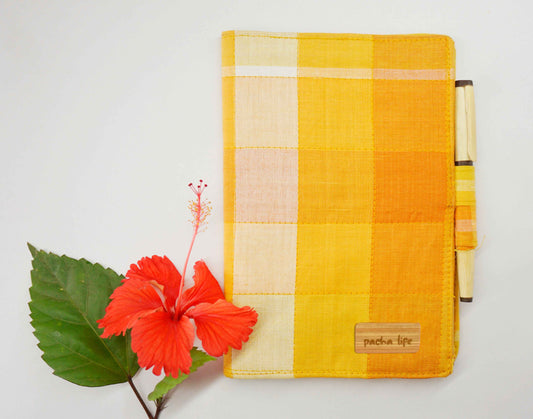 Sunshine Reusable Lungi Journal with Bamboo Pen