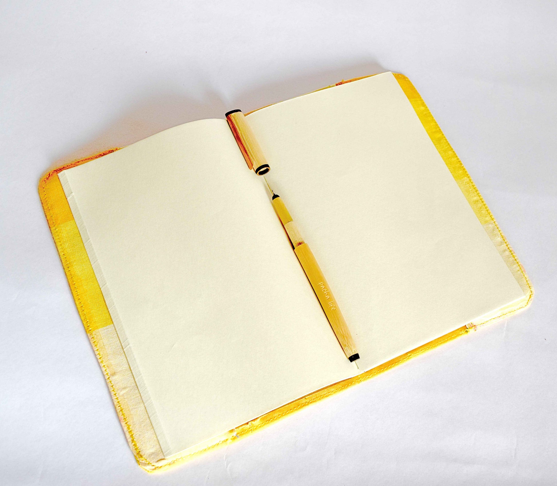 Sunshine Reusable Lungi Journal with Bamboo Pen