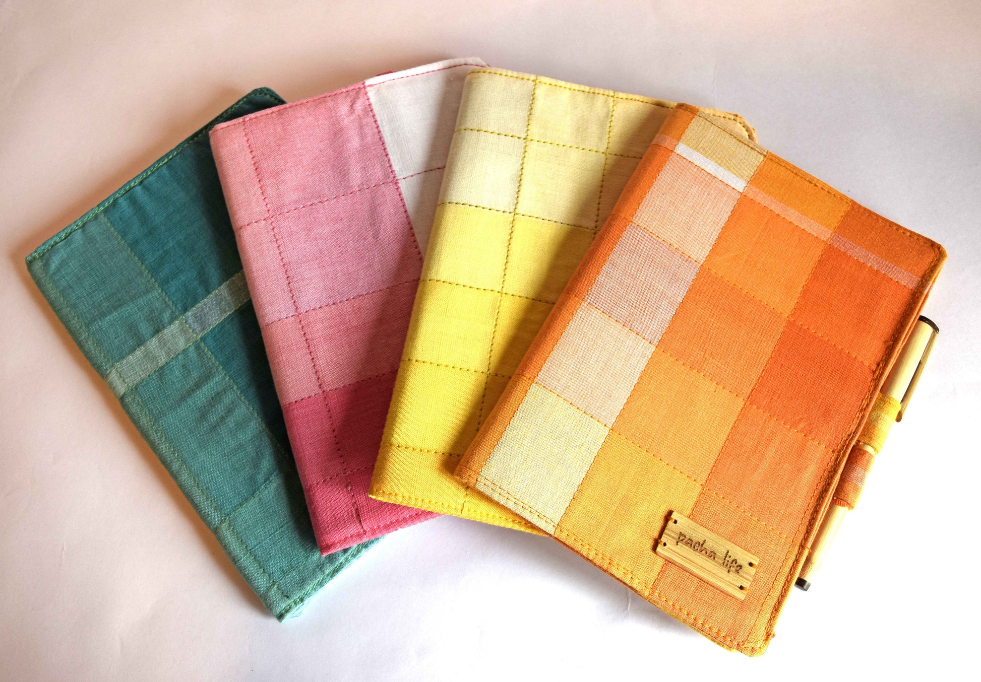 Sunshine Reusable Lungi Journal with Bamboo Pen