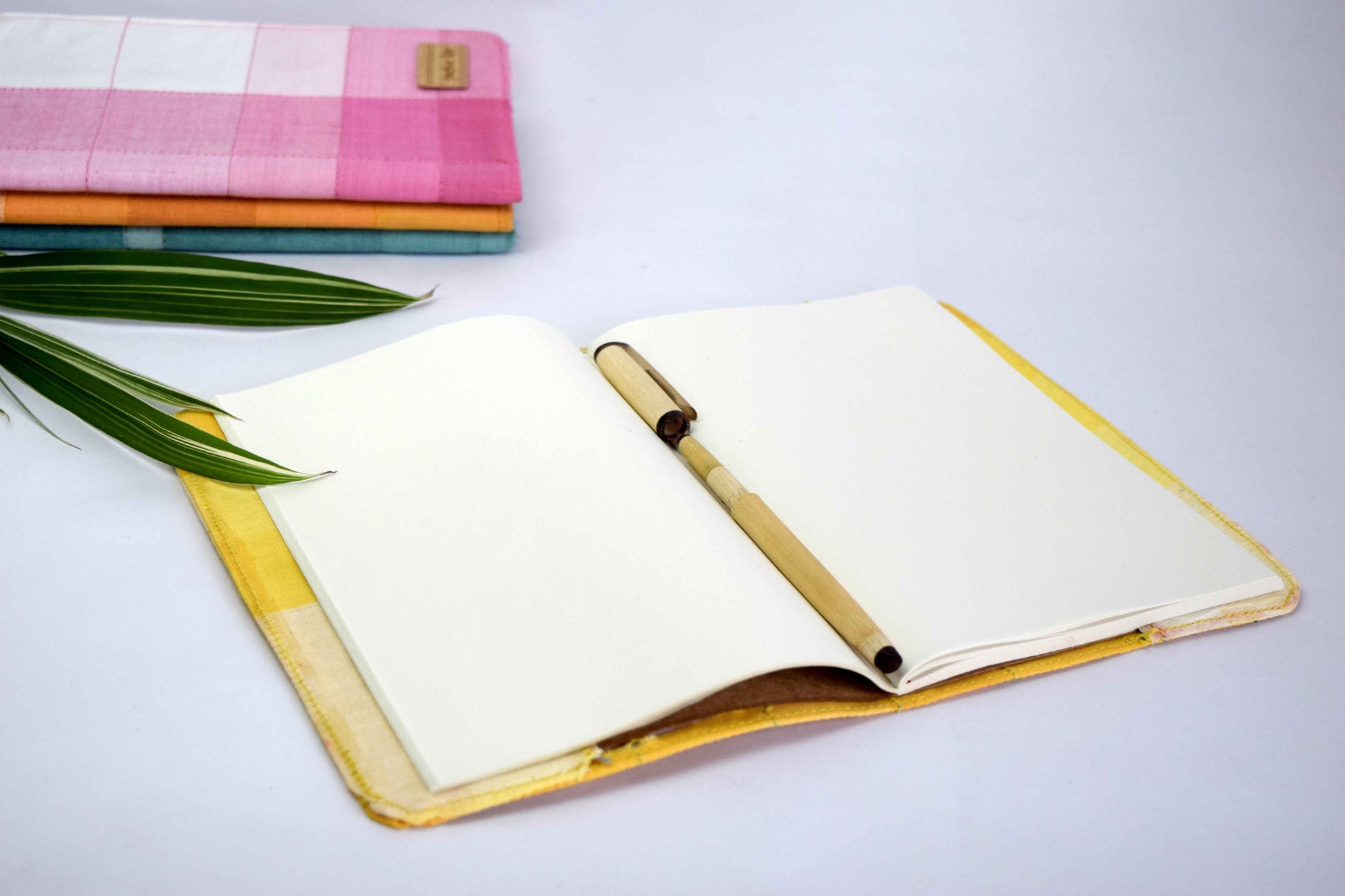 Sunshine Reusable Lungi Journal with Bamboo Pen