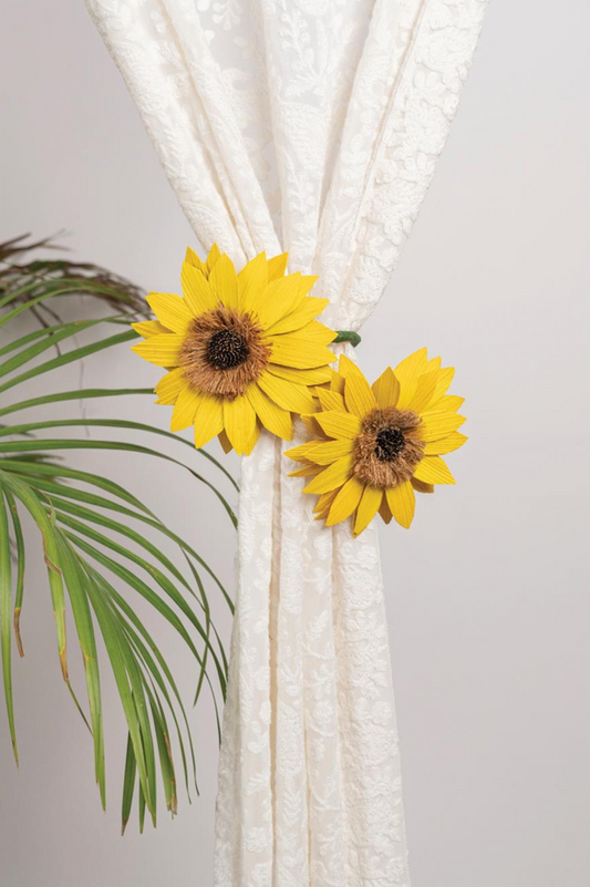 Sunflower curtain tie