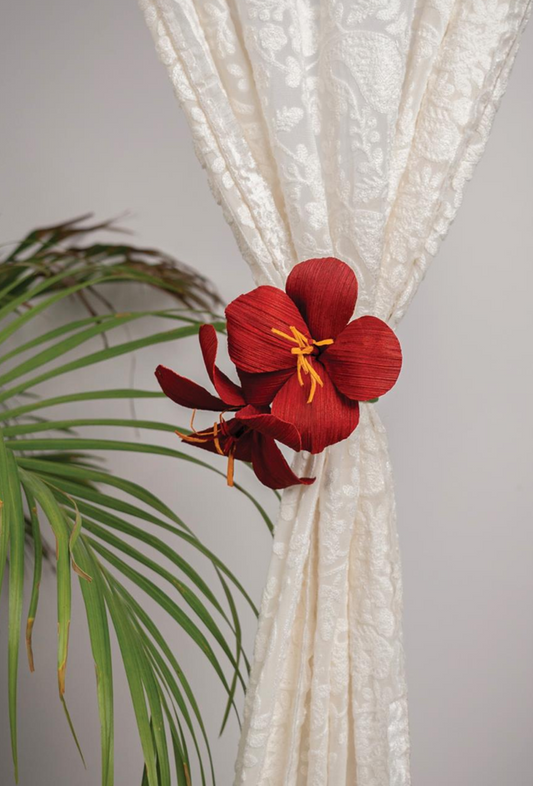 Hibiscus curtain tie