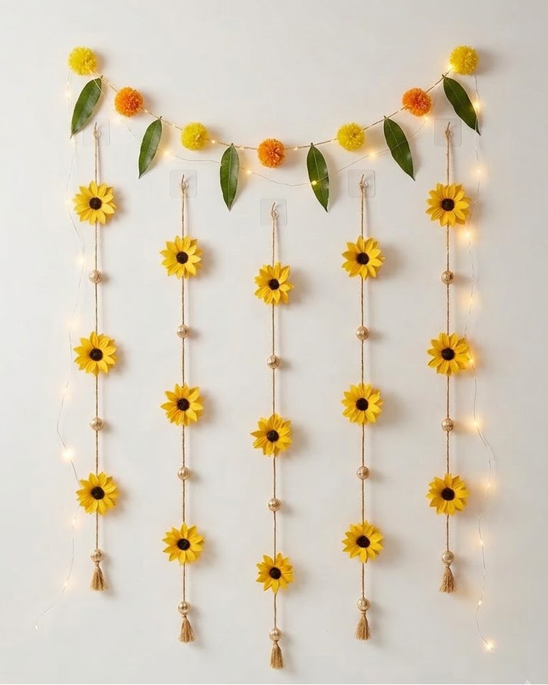 Diwali Floral Sunflower Hanging - set of 2